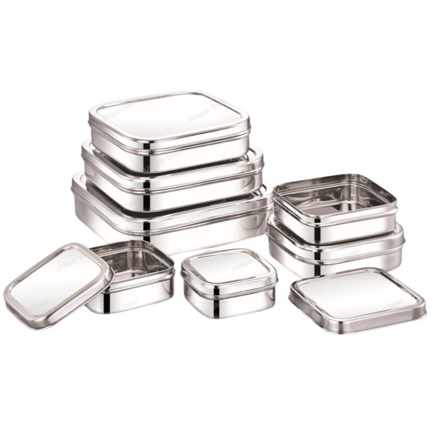 Square sandwich box square steel meal container unique steel